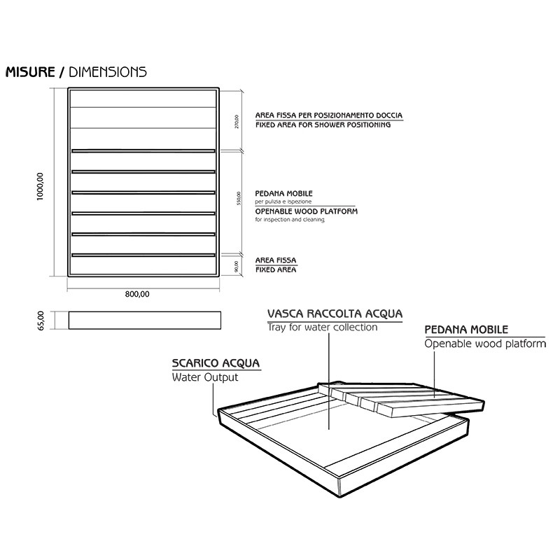 Piatto doccia Top in legno - Piscine Market